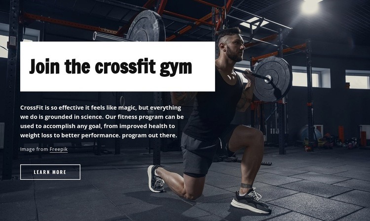 Join crossfit gym Web Page Design
