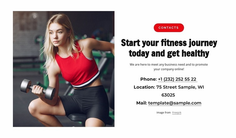 Začněte svou fitness cestu Html Website Builder