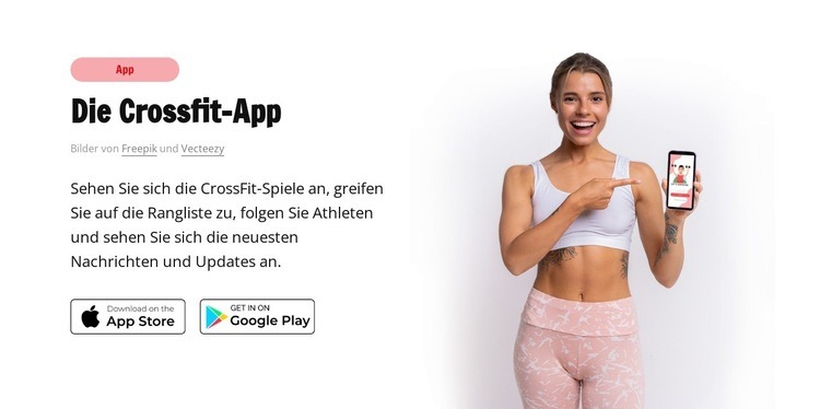 Die Crossfit-App Eine Seitenvorlage