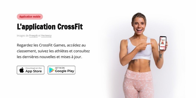 L'appli CrossFit Page de destination
