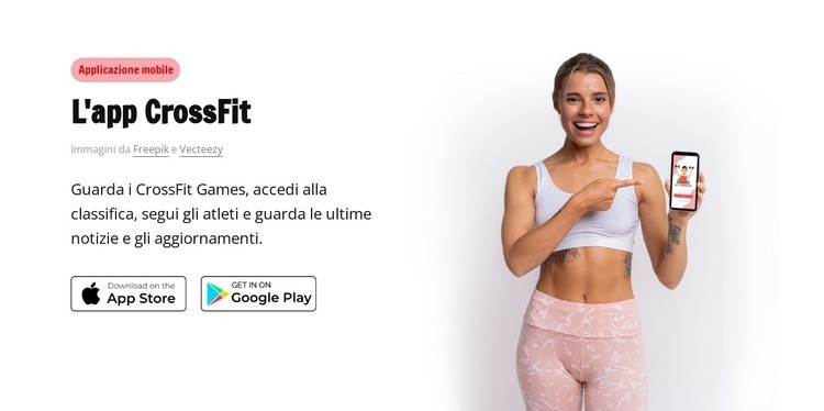 L'app CrossFit Mockup del sito web