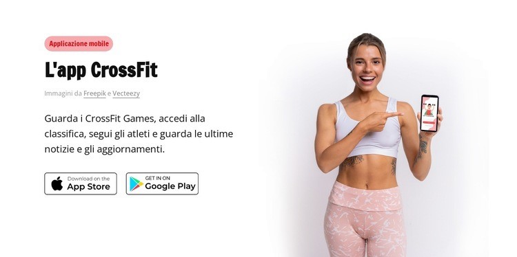 L'app CrossFit Un modello di pagina