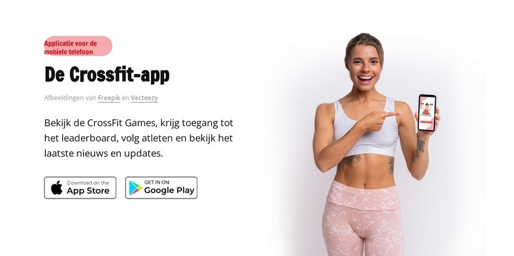 De crossfit-app Website mockup