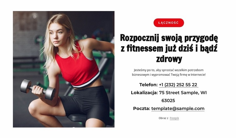 Rozpocznij swoją przygodę z fitnessem Kreator witryn internetowych HTML