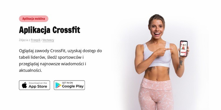 Aplikacja do crossfitu Projekt strony internetowej