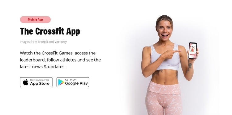 The crossfit app Squarespace Template Alternative