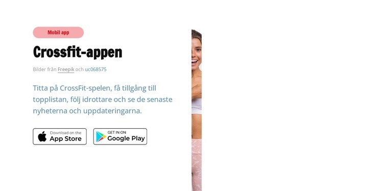 Crossfit-appen HTML-mall