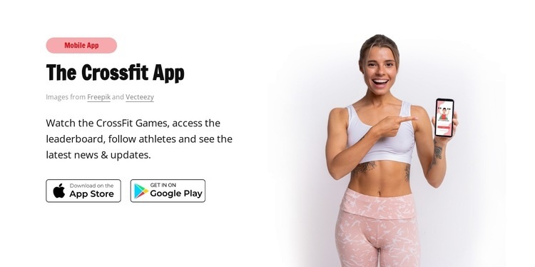 The crossfit app Wix Template Alternative