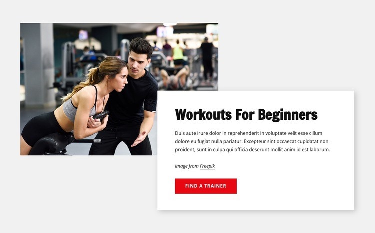 Trainings for beginners Homepage Design