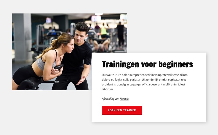 Trainingen voor beginners HTML-sjabloon