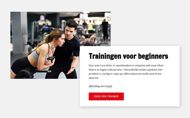 Trainingen voor beginners Website mockup