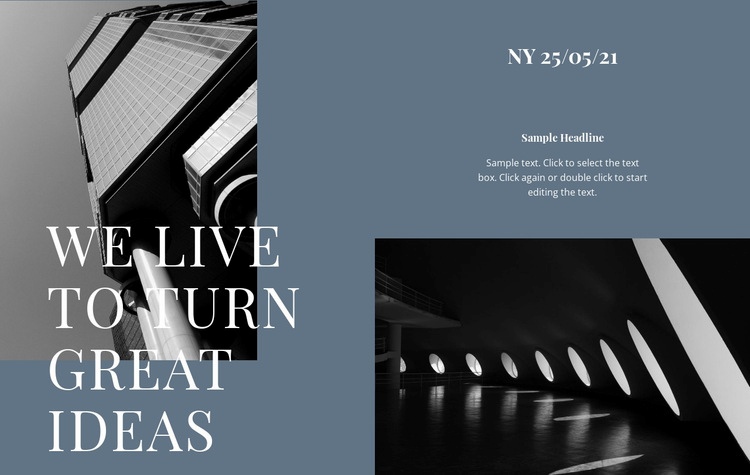 We live to turn great ideas Homepage Design