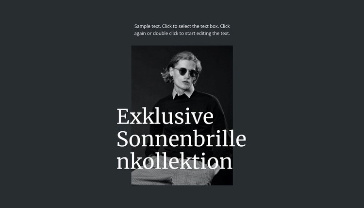 Exklusive Sonnenbrillenkollektion Website Builder-Vorlagen