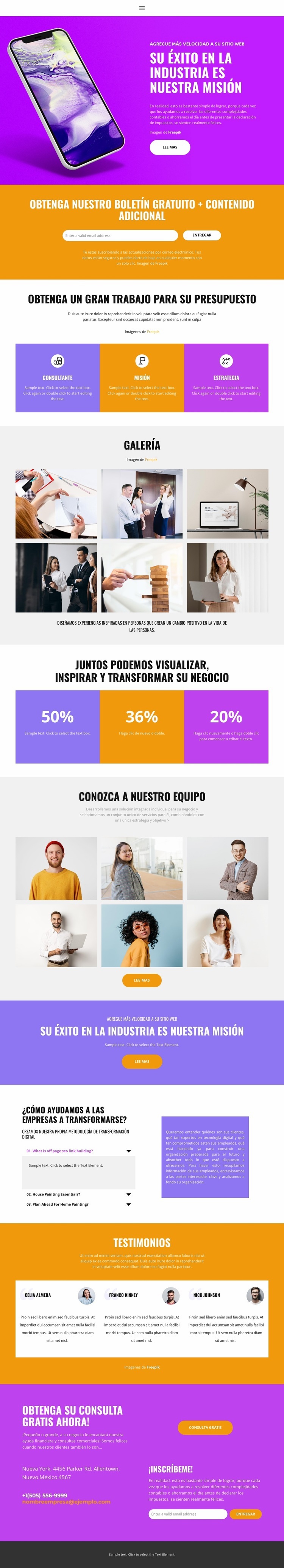 Negocios Gratis Diseño de páginas web