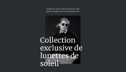 Collection Exclusive De Lunettes De Soleil - Page De Destination Personnalisée