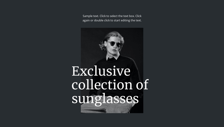 Exclusive collection of sunglasses Html Website Builder