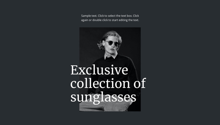 Exclusive collection of sunglasses Joomla Page Builder