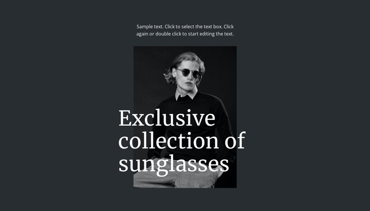 Exclusive collection of sunglasses One Page Template