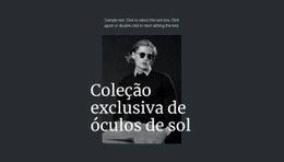 Coleção Exclusiva De Óculos De Sol - Web Design Multifuncional