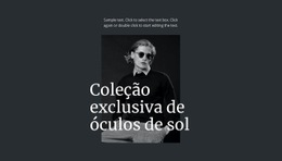 Coleção Exclusiva De Óculos De Sol - Maquete De Site Para Download Gratuito