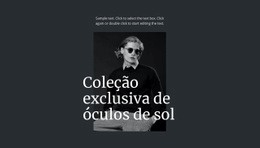 Coleção Exclusiva De Óculos De Sol - Modelo HTML5 Responsivo