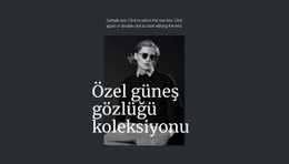 Özel Güneş Gözlüğü Koleksiyonu - Çok Amaçlı Web Tasarımı
