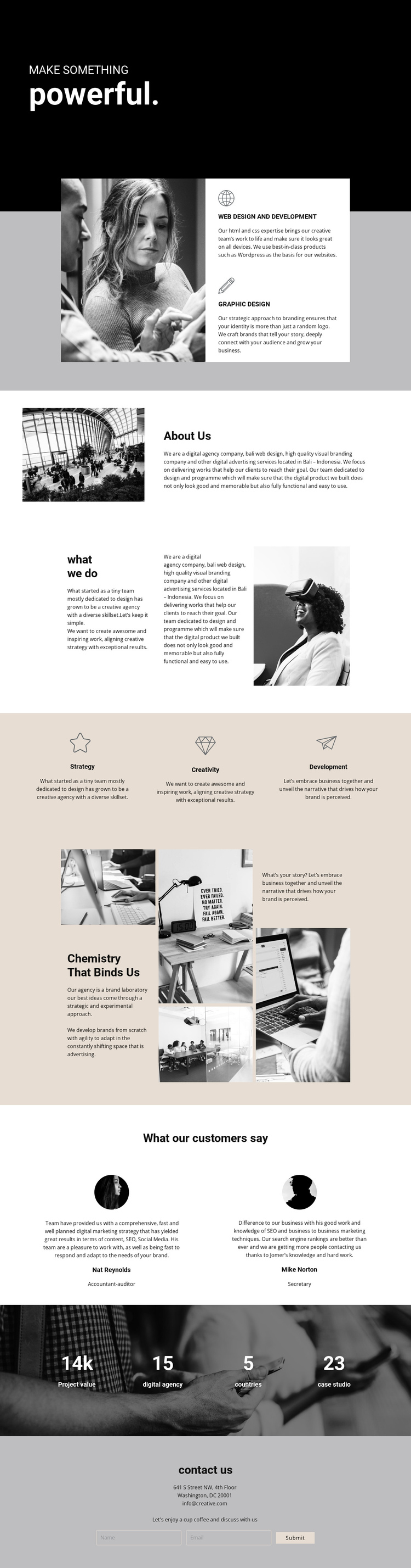 Power of digital business One Page Template