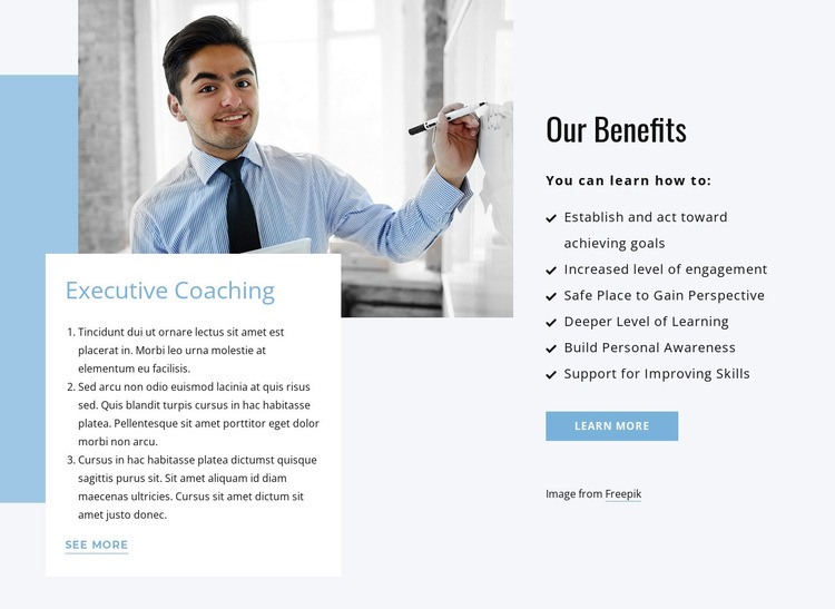 Execute coaching Elementor Template Alternative