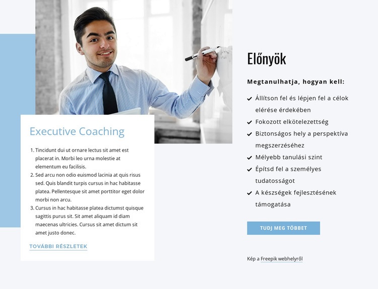 Végezze el a coachingot Weboldal sablon