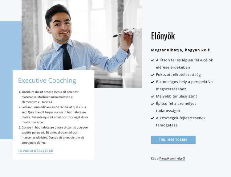 Végezze el a coachingot Weboldal tervezés