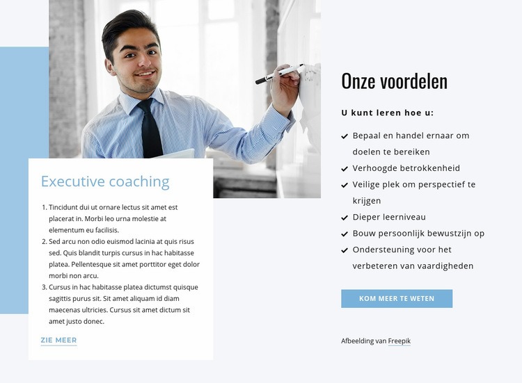 Coachen Bestemmingspagina