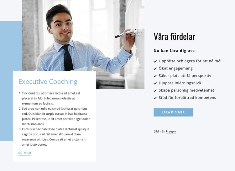 Utför coachning Hemsidedesign