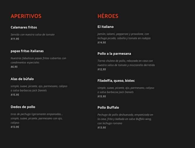 Descubre elementos de menú clásicos y nuevos Plantilla CSS