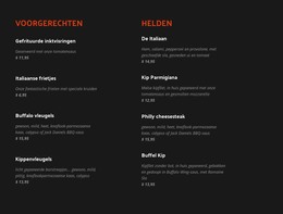 Ontdek Klassieke En Nieuwe Menu-Items - HTML-Paginasjabloon