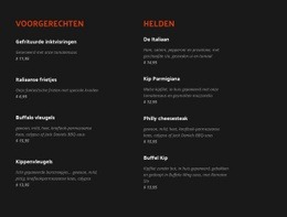 Ontdek Klassieke En Nieuwe Menu-Items - HTML Generator