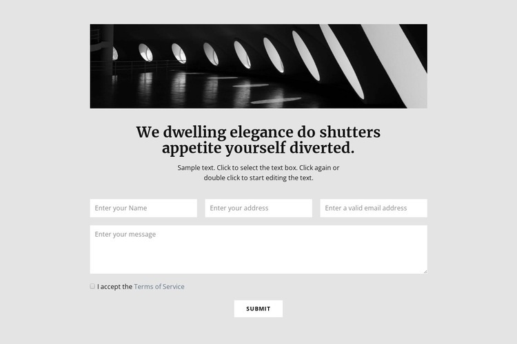 Image, heading, text and form Squarespace Template Alternative