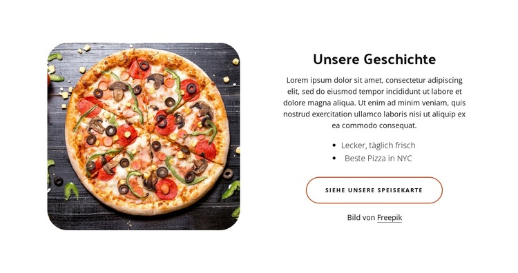 Die beste Pizzaria Website-Vorlage