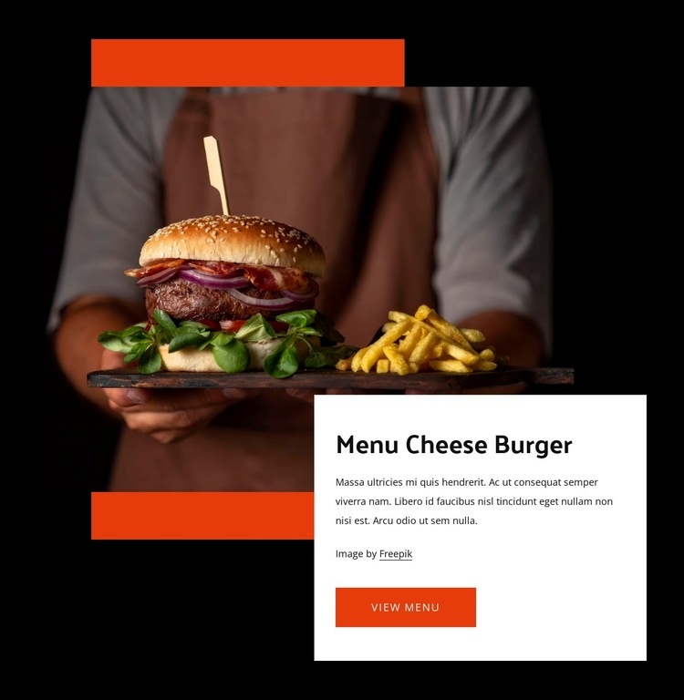 Cheese burger Elementor Template Alternative