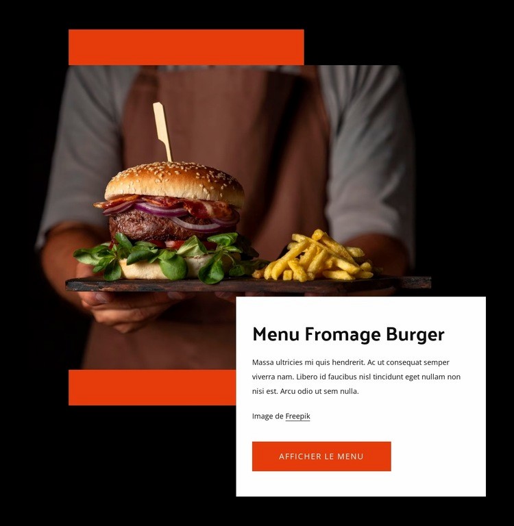 Hamburger au fromage Modèles de constructeur de sites Web