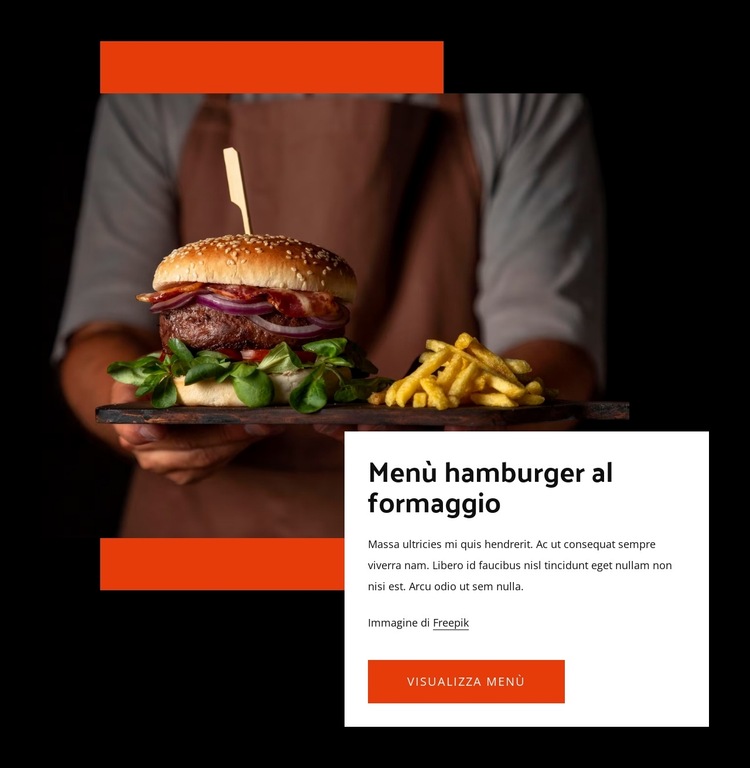 Hamburger al formaggio Modello di sito Web