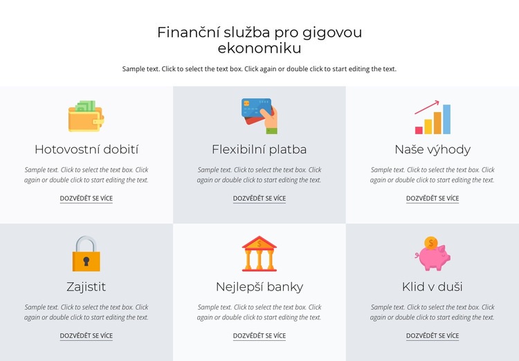 Finanční služby pro vás Šablona webové stránky