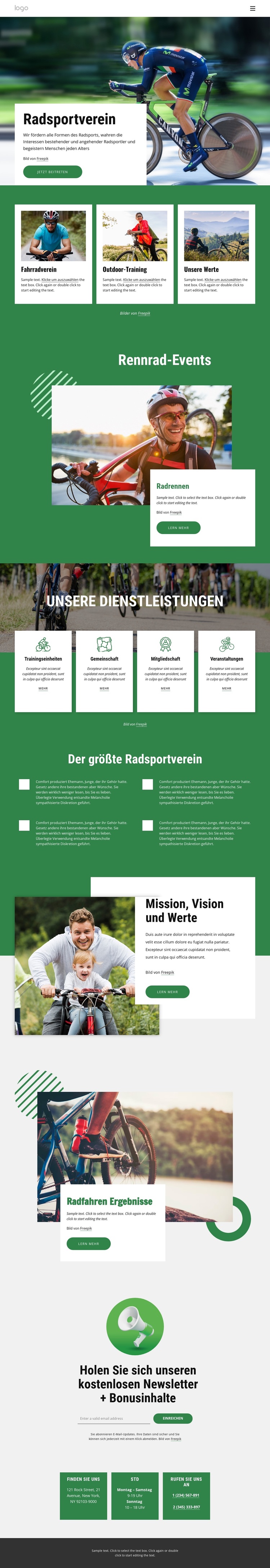 Willkommen im Radsportverein WordPress-Theme