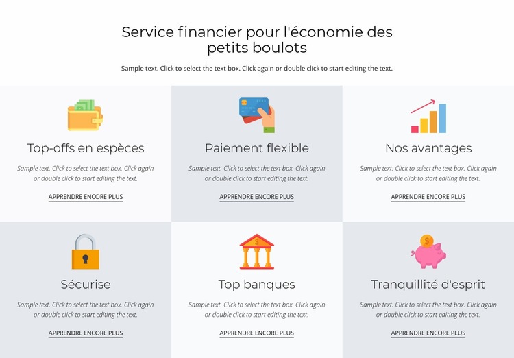 Services financiers pour vous Modèles de constructeur de sites Web