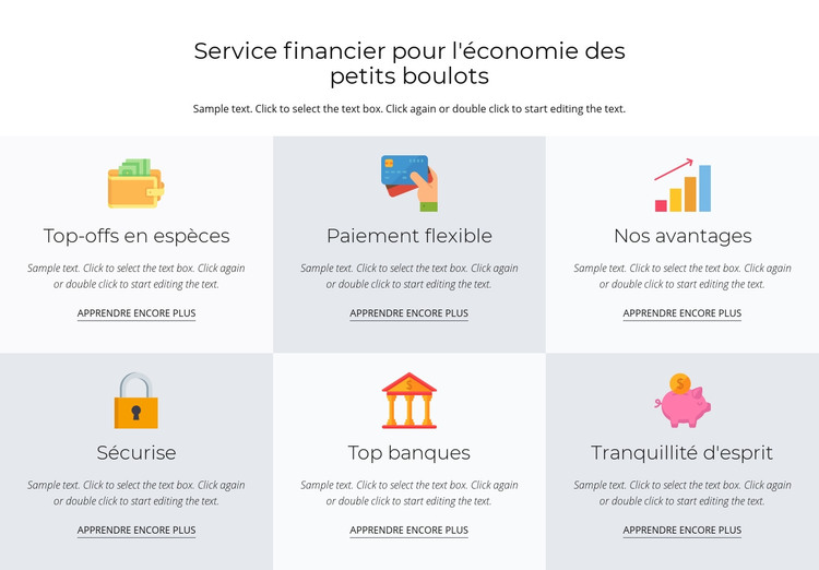 Services financiers pour vous Modèle HTML