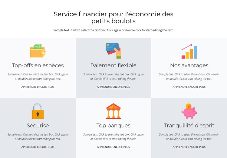 Services financiers pour vous Modèle HTML5