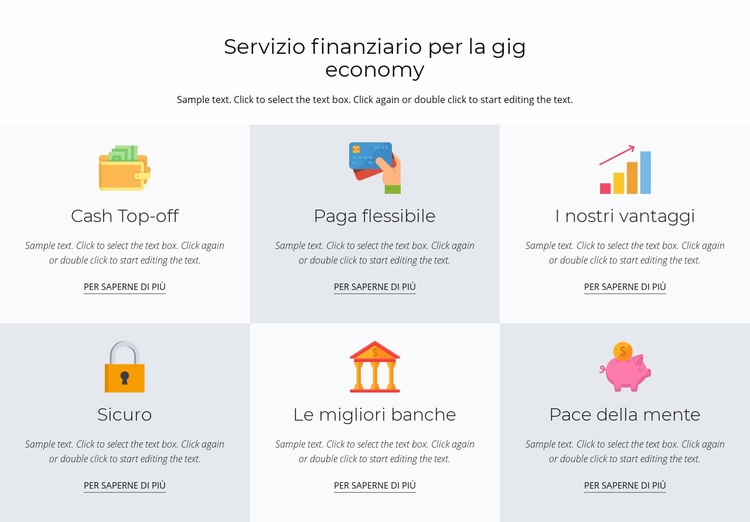 Servizi finanziari per te Modelli di Website Builder