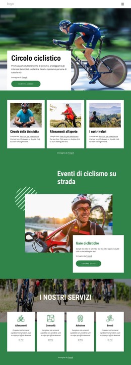 Benvenuto Nel Club Ciclistico - Modello Di Pagina Web HTML