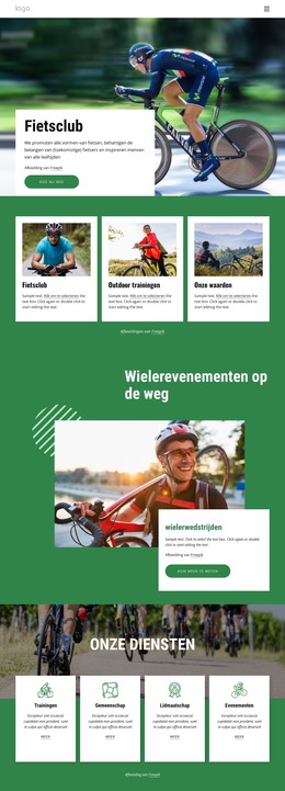 Welkom Bij Wielerclub - HTML-Webpaginasjabloon