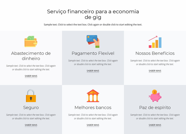 Serviços financeiros para você Template Joomla