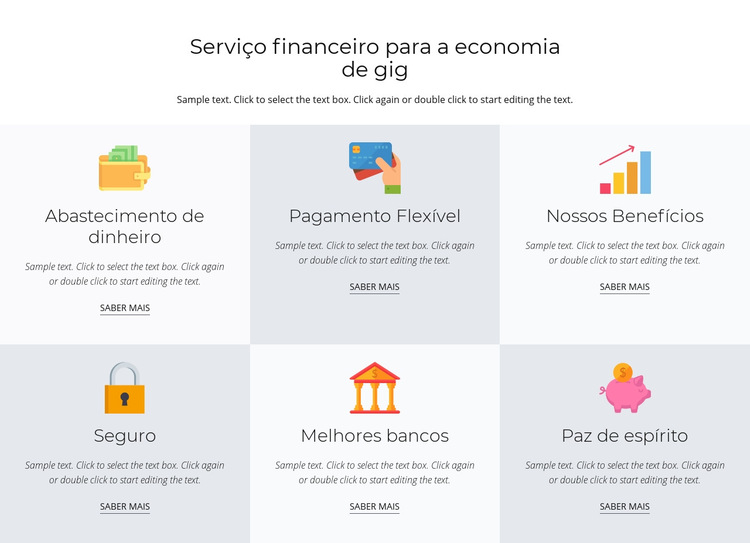 Serviços financeiros para você Modelo de site